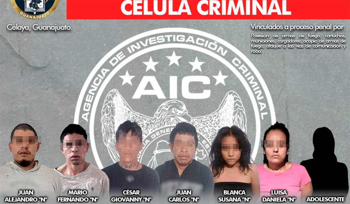 Caen siete miembros de célula criminal en Celaya