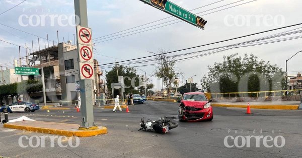 Motociclista muere tras chocar con vehículo en la zona centro de León