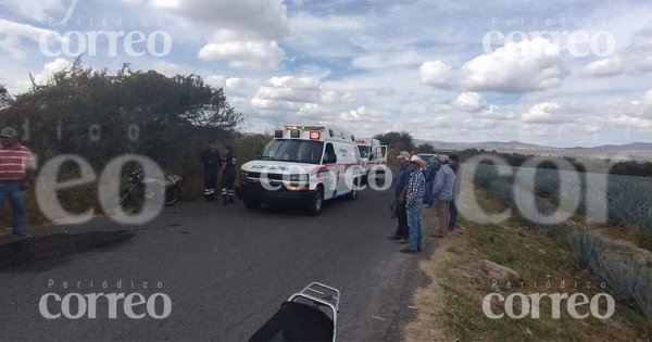 Accidente en Pénjamo deja a motociclista herido en Varal de Morales