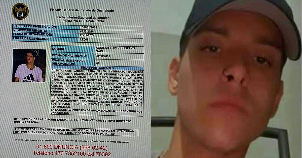 ¿Lo has visto? Buscan a Gustavo Gael Aguilar, desaparecido en León, Guanajuato