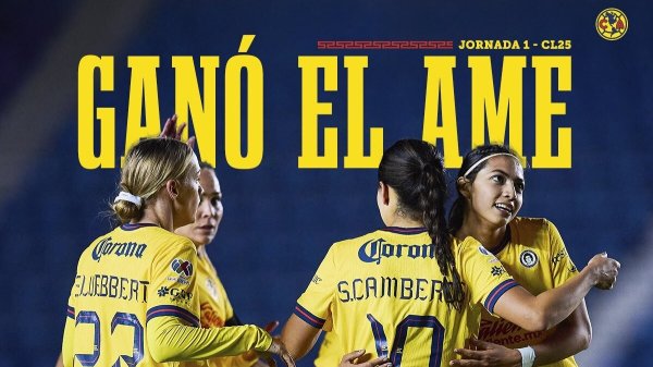 América Femenil remonta y vence a Cruz Azul en su debut en el Clausura 2025