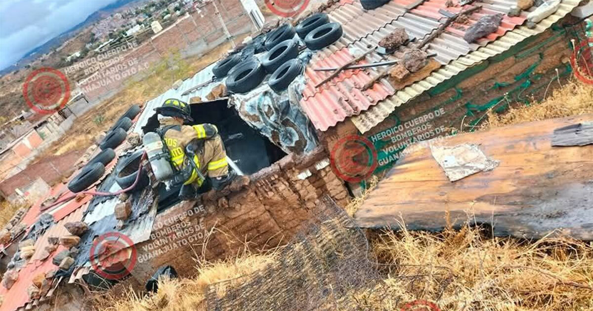 Incendio consume cuarto de vivienda en la colonia El Edén en Guanajuato 